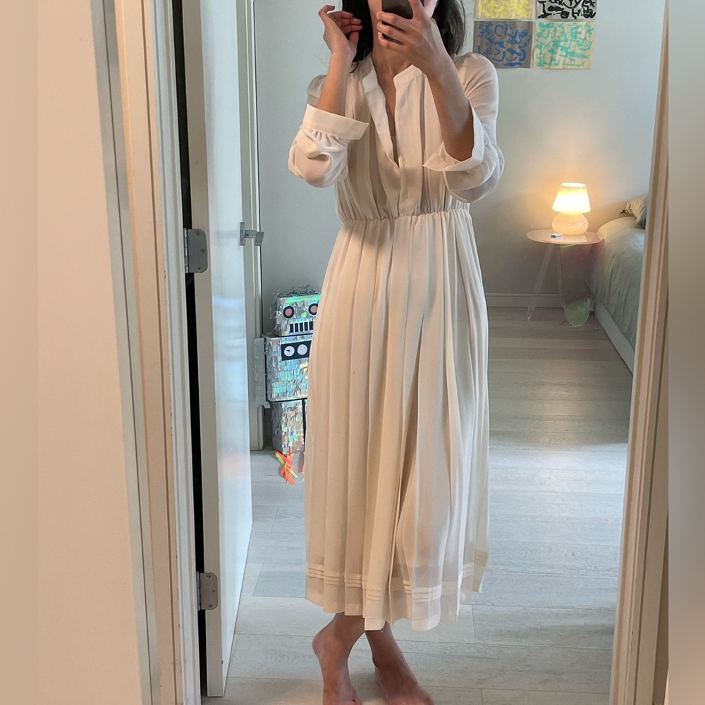 140 Arden B cream maxi dress S NWOT